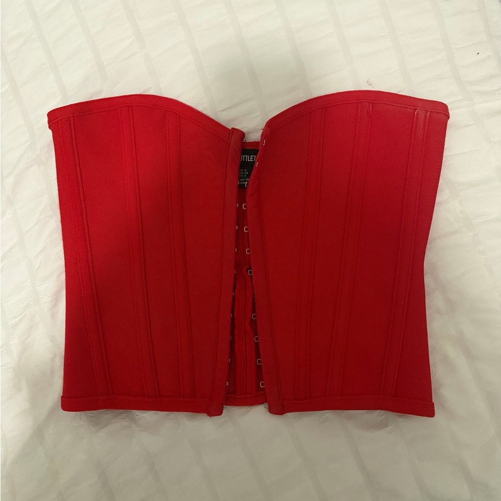 Pretty Little Thing Red Corset Top